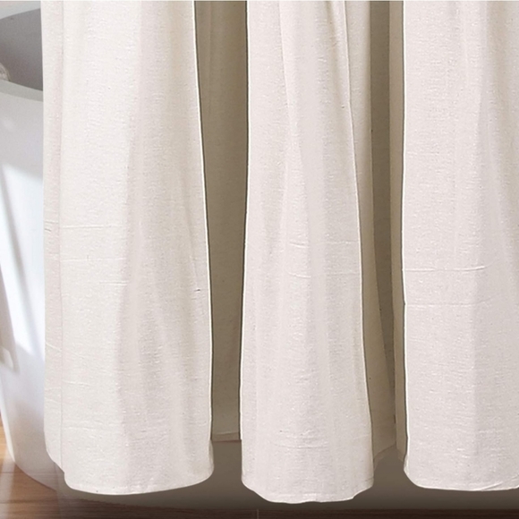 Linen Button Shower Curtain - Lush Décor 72×72 - Picture 4 of 7